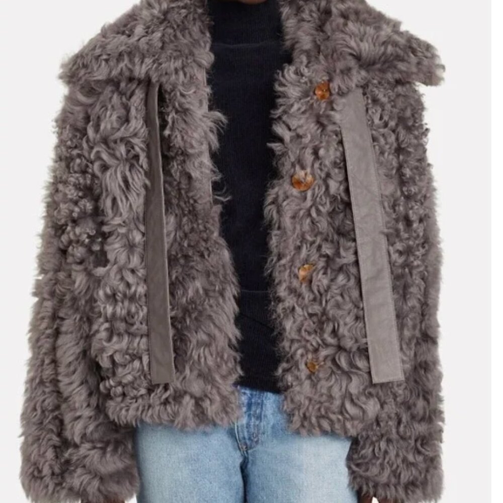 Ulla Johnson Eugenia Reversible Shearling/Leather Jacket - Picture 2 of 9